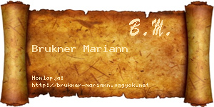 Brukner Mariann névjegykártya